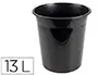 Q-connect Papelera de Plástico Negro Opaco 13 Litros 275x285 mm