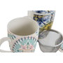 DKD Home Decor Set de 2 Tazas de Porcelana para Infusiones, 340ml