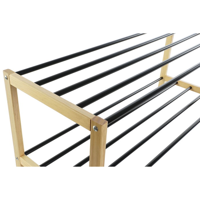 DKD Home Decor Zapatero Negro Natural Pino y Acero 80x31x32 cm DKD Home Decor Zapatero Negro Natural Pino y Acero 80x31x32 cm