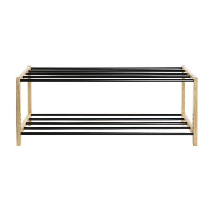 DKD Home Decor Zapatero Negro Natural Pino y Acero 80x31x32 cm DKD Home Decor Zapatero Negro Natural Pino y Acero 80x31x32 cm