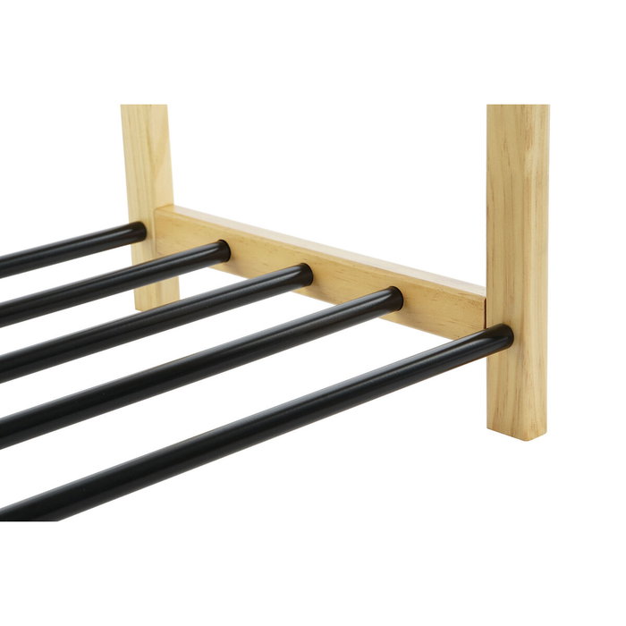 DKD Home Decor Zapatero Negro Natural Pino y Acero 80x31x32 cm DKD Home Decor Zapatero Negro Natural Pino y Acero 80x31x32 cm