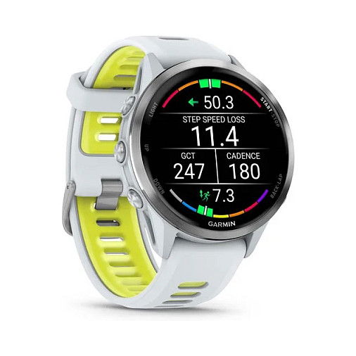 Garmin Forerunner 965 Reloj Inteligente Deportivo GPS Titanium 47mm Pantalla AMOLED Táctil 1.4" Blanco, Compatible con iPhone y Android, Batería 26h, 56g, Forerunner965
