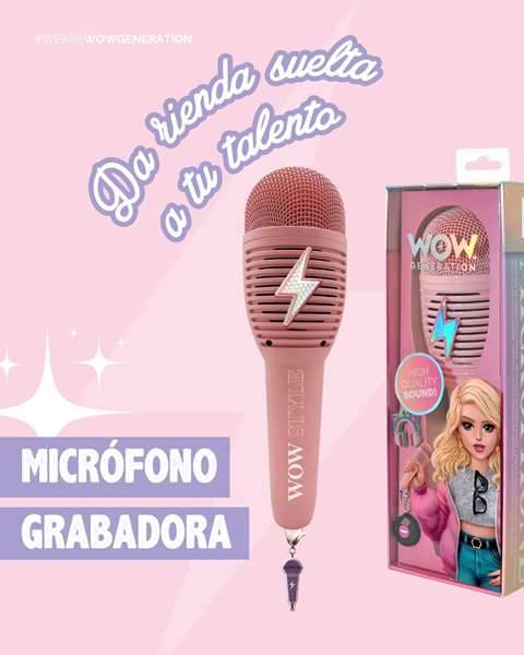 WOW Generation Micrófono Karaoke Grabador con Bluetooth, Batería 6-8h y Abalorios Intercambiables para Niños WOW Generation Micrófono Karaoke Grabador con Bluetooth, Batería 6-8h y Abalorios Intercambiables para Niños