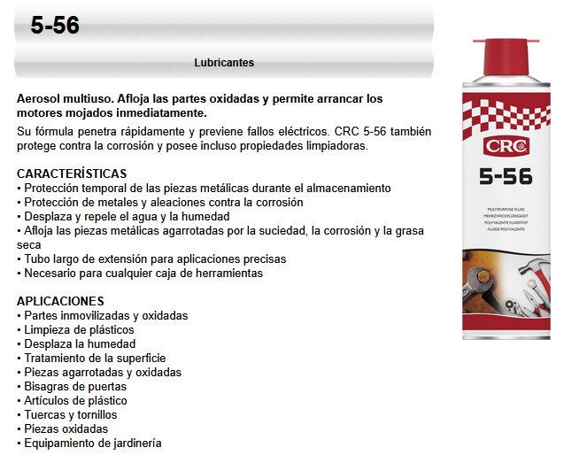 CRC Aceite Lubricante Multiuso 5-56 Spray 500 ml