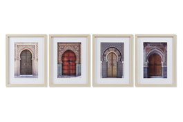 DKD Home Decor Cuadro Puerta Enmarcado Surtido de 4 Unidades
