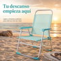 JugaToys Silla de playa de aluminio color aguamarina con asas