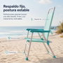 JugaToys Silla de playa de aluminio color aguamarina con asas