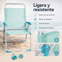 JugaToys Silla de playa de aluminio color aguamarina con asas