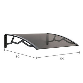 Art Plast Marquesina alveolar de policarbonato ahumado 4 mm gris oscuro 80 x 120 cm