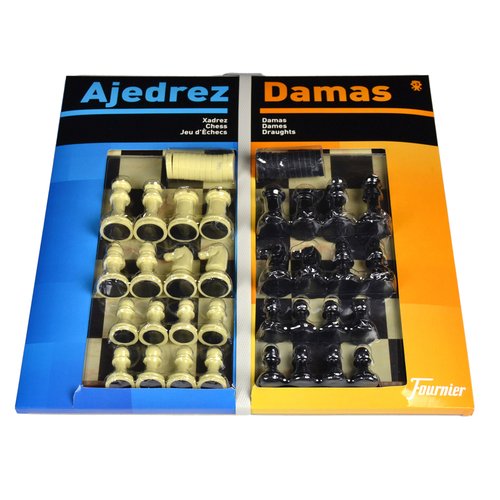 Heraclio Fournier Juego de Ajedrez y Damas con Tablero Grande de 40x40 cm