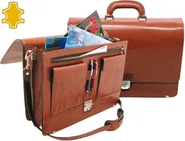 Q-connect Cartera Portafolios Artesania Piel con Broche 403x300x105 mm Fabricada en Ubrique