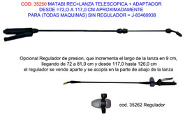 MATABI Lanza Telescópica con Adaptador de 72 a 117 cm