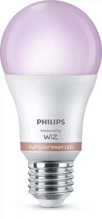 Philips 8720169170933 - Bombilla LED Inteligente WiZ, Wi-Fi/Bluetooth, A60 E27 8.5W (Equivalente 60W), Blanco Mate, RGB y Blanco Regulable (Cálido a Frío), Control por App y Voz