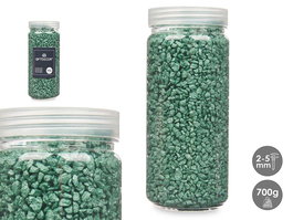 Giftdecor Bote de Piedras Decorativas de 2 a 5 mm Metalizadas, Color Menta, 700 gramos, Dimensiones 6.5 x 15.5 x 6.5 cm (Set de 12)