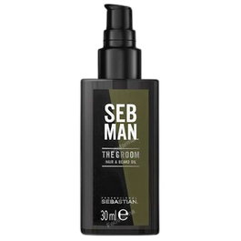 SEBMAN THE GROOM Aceite de Cuidado para Barba y Cabello - Suaviza, Define y Da Brillo - Con Aceites de Argán, Jojoba, Almendra y Uva - 30 ml