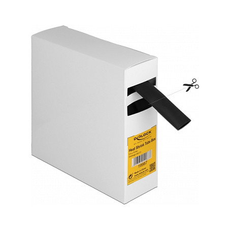 DeLOCK Caja de Tubo Termorretráctil con Adhesivo Interior, Relación 3:1, 5 m x 15 mm Negro, Poliolefina, 1 Pieza DeLOCK Caja de Tubo Termorretráctil con Adhesivo Interior, Relación 3:1, 5 m x 15 mm Negro, Poliolefina, 1 Pieza