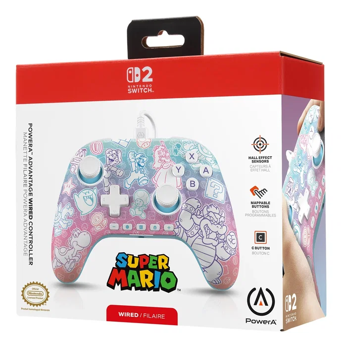 PowerA Advantage Wired Controller Mushroom Kingdom para Nintendo Switch 2
