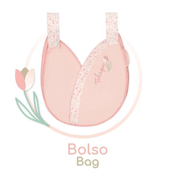 Decuevas Coche de Muñeca 3 en 1 Plegable Tulipe con Bolso para Muñecas de hasta 48 cm, 41x62x70 cm, Metal y Plástico