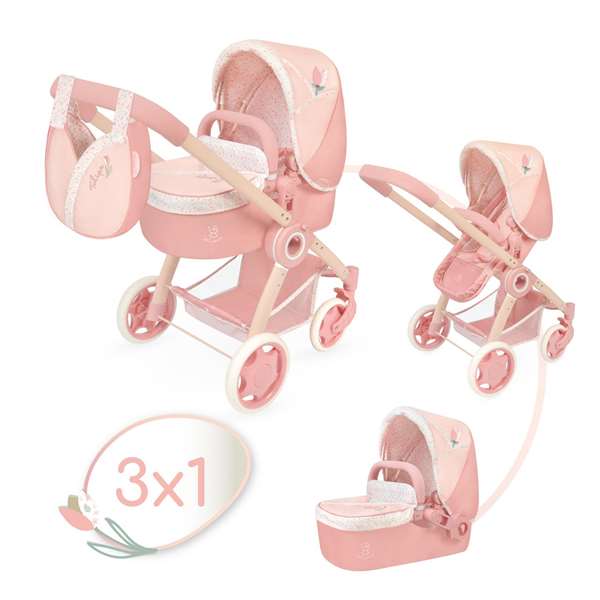 Decuevas Coche de Muñeca 3x1 Plegable con Bolso para Muñecas hasta 48 cm - Dimensiones 41x62x70 cm