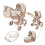 Decuevas Coche de Muñeca 3x1 Plegable con Bolso para Muñecas hasta 48 cm - Dimensiones 41x62x70 cm