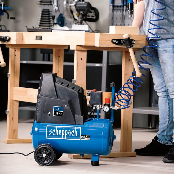 Scheppach HC26 Compresor de aire horizontal 24L 1500W 8 bares