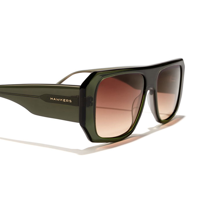 Hawkers HELL #Green Terracota - Gafas de sol aviador unisex, montura de acetato, lentes 50 mm