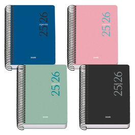 Agenda Escolar (2025-26) Dohe Basic Esencial Espiral Tapa Pp A6 120X170 D/P Surtido