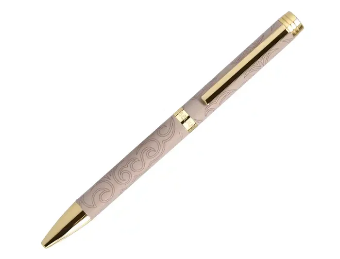 Belius Wild West Bolígrafo Aluminio Beige Dorado, Tinta Azul, Caja de Diseño