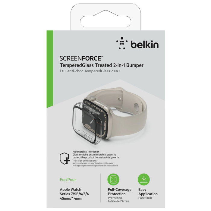 Belkin TemperedCurve Protector de Pantalla para Apple Watch Series 4-9 y SE (44/45mm) Belkin TemperedCurve Protector de Pantalla para Apple Watch Series 4-9 y SE (44/45mm)