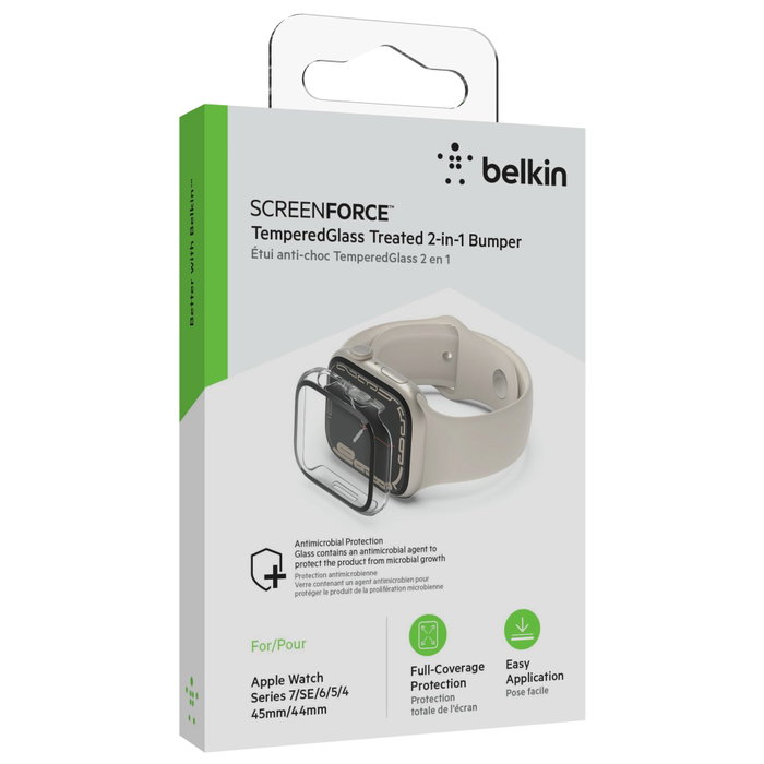 Belkin TemperedCurve Protector de Pantalla para Apple Watch Series 4-9 y SE (44/45mm) Belkin TemperedCurve Protector de Pantalla para Apple Watch Series 4-9 y SE (44/45mm)