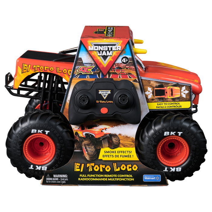 Spin Master Monster Jam El Toro Loco Camión Monstruo RC Efectos Humo Escala 1:15 para Niños 4 Años Monster Truck Juguete