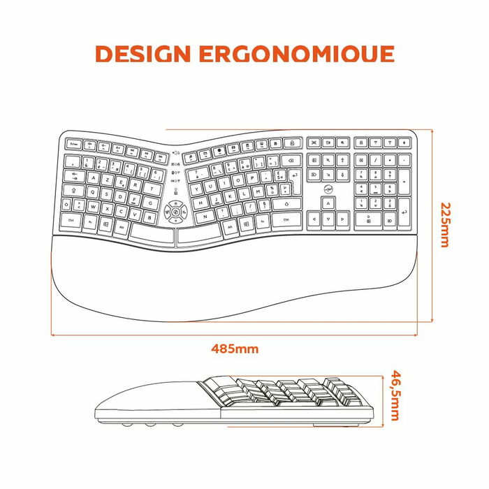 Teclado Mobility Lab Azerty Francés Negro