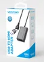 Vention ACYHB Adaptador USB-C + USB-A Macho a HDMI Hembra, Cable 0.15 m, 1080p 60Hz, Gris