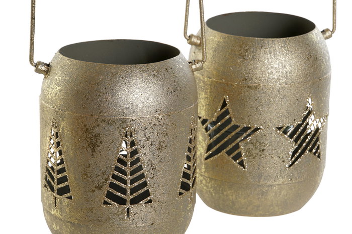 DKD Home Decor Portavelas Metal Dorado Surtido de 2 unidades DKD Home Decor Portavelas Metal Dorado Surtido de 2 unidades