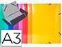 Exacompta Carpeta Iderama Gomas Cartón 600 gr Tres Solapas DIN A3 Colores Surtidos