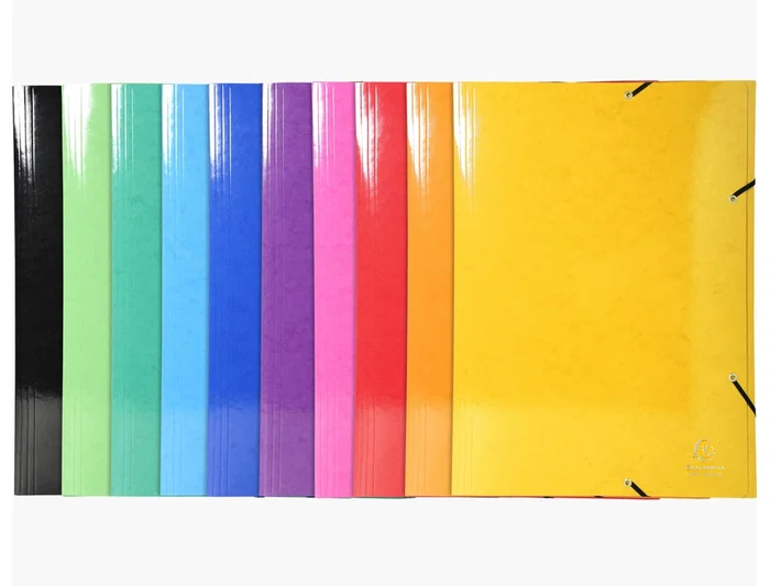 Exacompta Carpeta Iderama Gomas Cartón 600 gr Tres Solapas DIN A3 Colores Surtidos