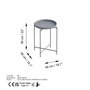 Hanah Home Mesa de Centro SHB-007-C Metal Gris 46x56x46 cm