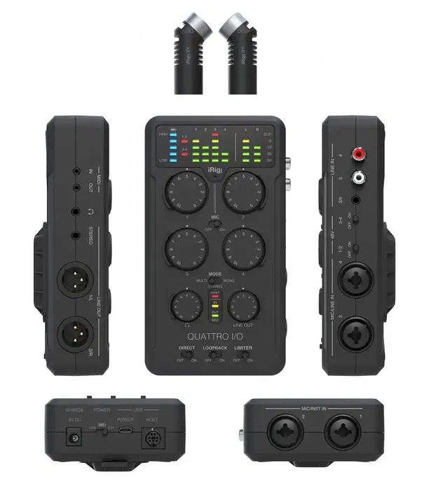 IKMULTIMED Irig Pro Quattro Interfaz de Audio para Móvil y Tablet con Dimensiones 22x16x7.2 cm