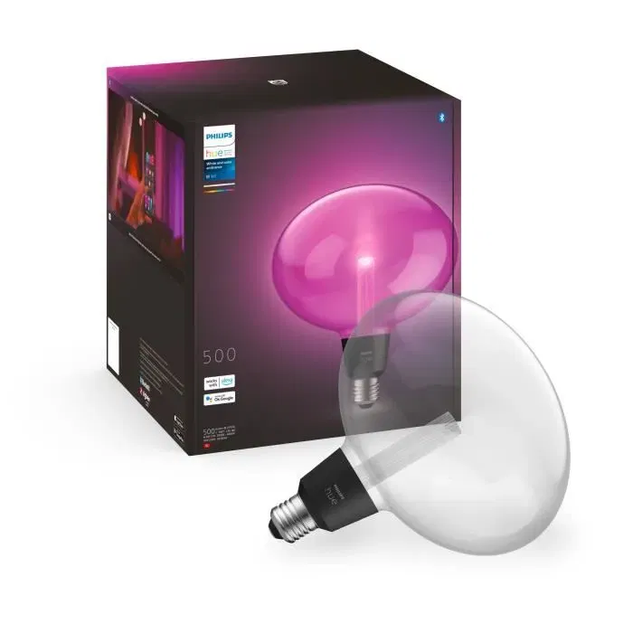 Philips Hue Bombilla LED Inteligente Ellipse E27 Blanca y Color Ambiance, Compatible Bluetooth, PHI8719514419278