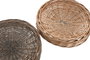 DKD Home Decor Portavelas de Cristal y Mimbre con Asa Natural