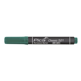 Pica Marcador Permanente Tipo Pincel Verde para Marcaje Permanente en Superficies, Tinta Base Alcohol, Secado Rápido, Resistente al Agua