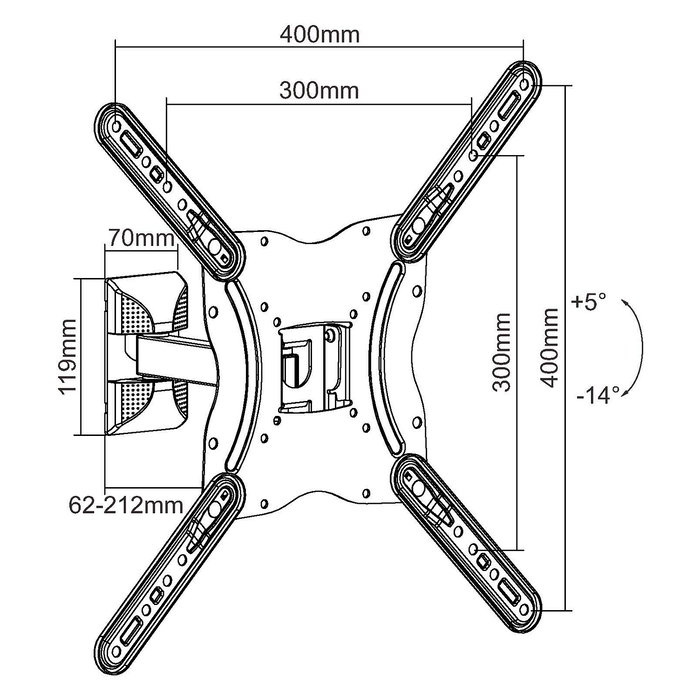 Equip Soporte de Pantalla Brazo Ajustable para Monitores de 13" - 55", Inclinación y Giro, VESA 400x400, Hasta 30 kg, Ref. 650406 Equip Soporte de Pantalla Brazo Ajustable para Monitores de 13" - 55", Inclinación y Giro, VESA 400x400, Hasta 30 kg, Ref. 650406