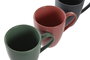DKD Home Decor Set de 4 tazas de gres y rubberwood Verde, Lianfeng 21