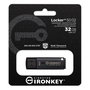 Kingston IronKey Locker Plus 50 G2 32GB USB 3.2 Gen 1 USB-A Memoria USB Segura FIPS 197 AES-256 Negro con Tapa y Llavero