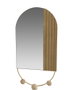 DKD Home Decor Espejo de Metal y Cristal con Perchero Natural y Dorado 30x4x60,5 cm