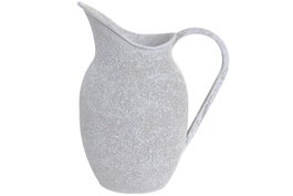 DKD Home Decor Jarrón de Metal Gris con Acabado Desgastado
