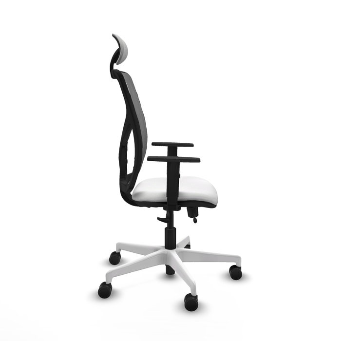 PIQUERAS Y CRESPO Silla de oficina Motilla con mecanismo Sincro/Traslack, Blanco y Gris