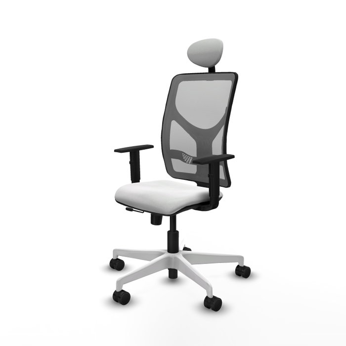 PIQUERAS Y CRESPO Silla de oficina Motilla con mecanismo Sincro/Traslack, Blanco y Gris
