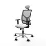 PIQUERAS Y CRESPO Silla de oficina Motilla con mecanismo Sincro/Traslack, Blanco y Gris