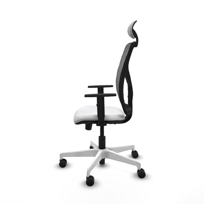 PIQUERAS Y CRESPO Silla de oficina Motilla con mecanismo Sincro/Traslack, Blanco y Gris